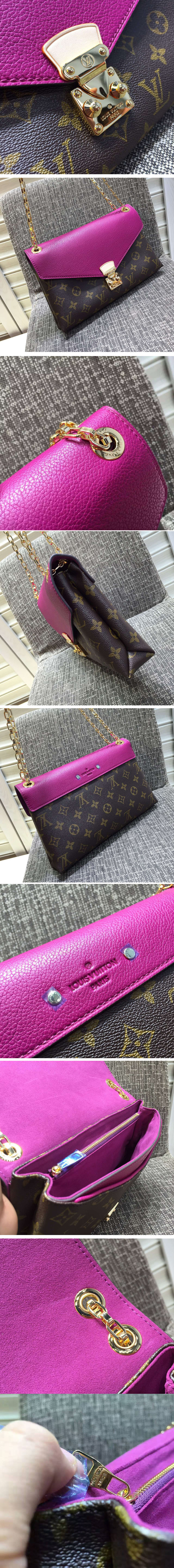 Replica Louis Vuitton M41201 Pallas Chain Monogram Shoulder Bags Purple