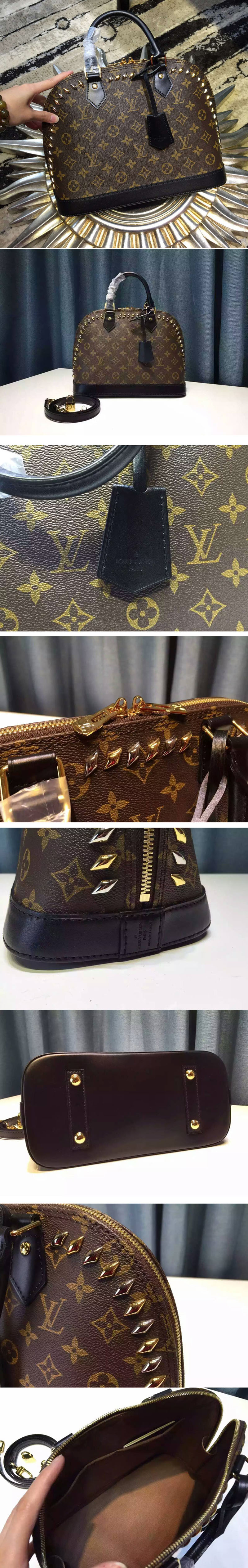 Replica Louis Vuitton M41579 Metal Alma PM Monogram Canvas Bags 