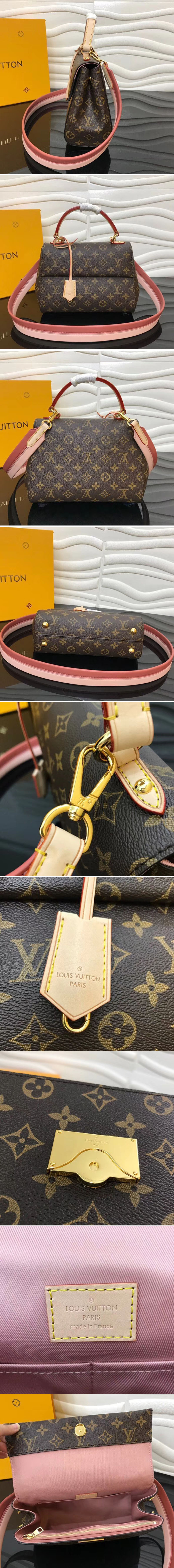 Replica Louis Vuitton M42738 LV Monogram Canvas Cluny BB Bags Pink