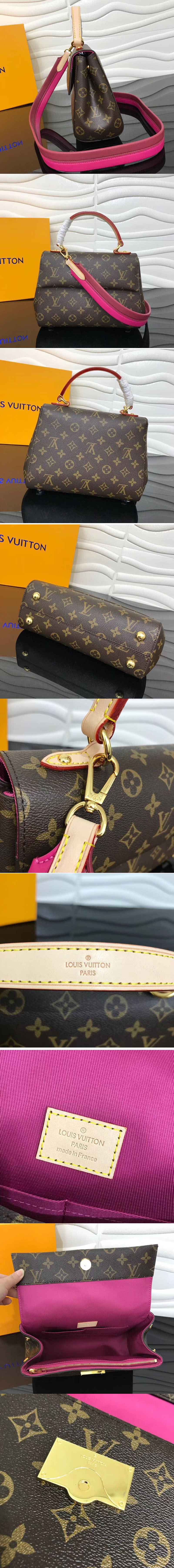 Replica Louis Vuitton M42738 LV Monogram Canvas Cluny BB Bags Pink