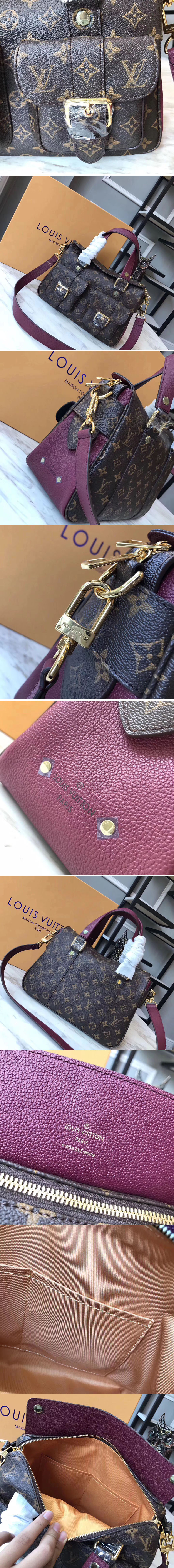 Replica Louis Vuitton M43482 Monogram Canvas Manhattan Bags Raisin 