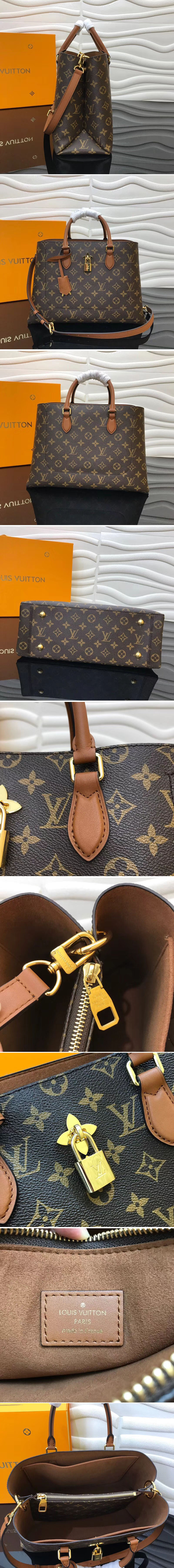 Replica Louis Vuitton M43770 LV Flower Tote Monogram Canvas Bags Caramel