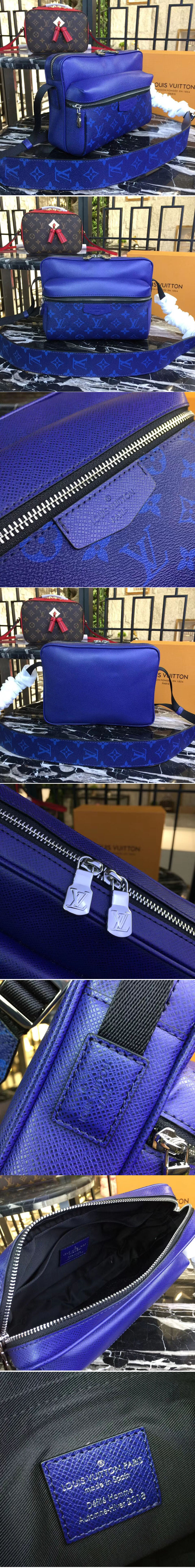 Replica Louis Vuitton M43843 LV Monogram Canvas Messenger PM Blue