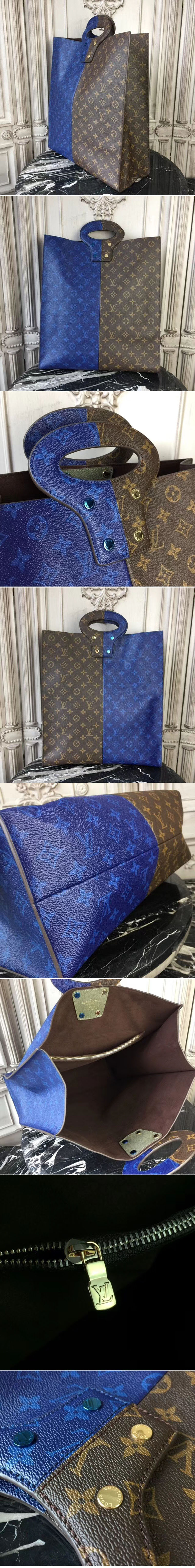 Replica Louis Vuitton M43860 Tote Bags Double Monogram Canvas Blue/Brown