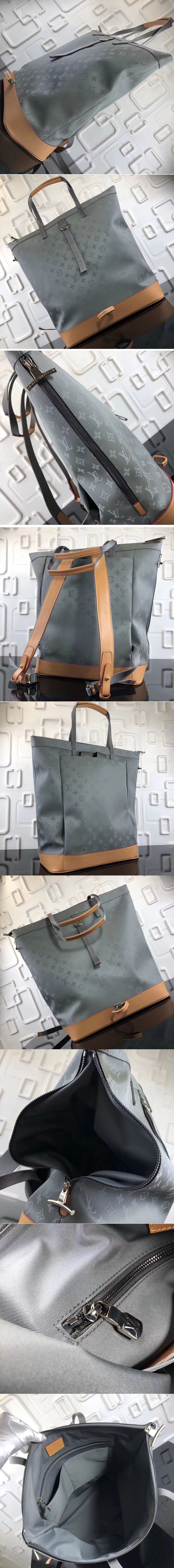 Replica Louis Vuitton M43887 LV Monogram Titanium Canvas Zipped Tote Bags