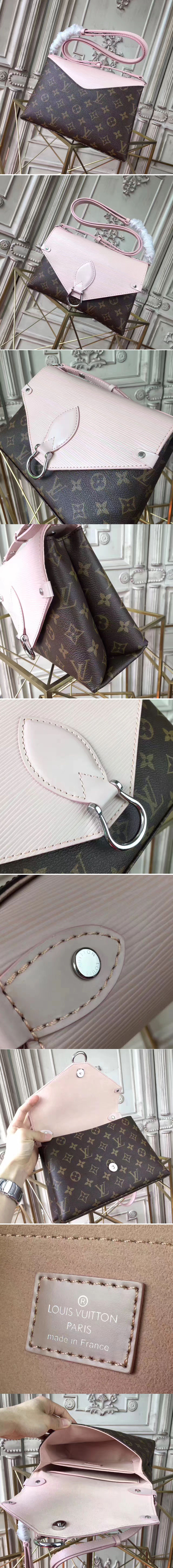 Replica Louis Vuitton M44033 Saint Michel Epi and Monogram Canvas Bags Pink 