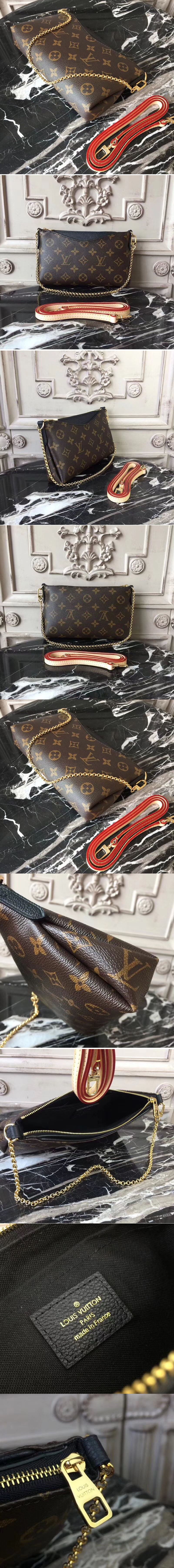 Replica Louis Vuitton M41639 Pallas Clutch Monogram Canvas Bags Black