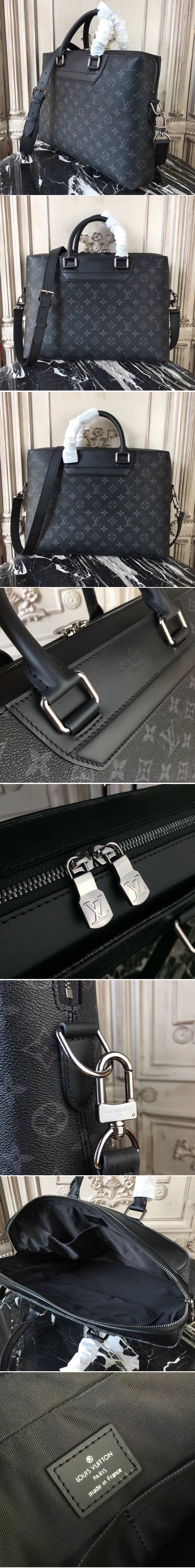 Replica Louis Vuitton M44222 Odyssey Briefcase Monogram Eclipse Canvas Bags