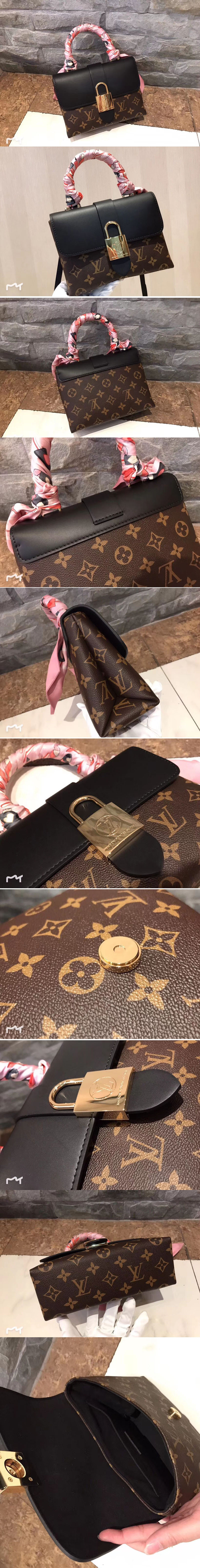 Replica Louis Vuitton M44141 LV Locky BB Monogram Canvas And Epi Leather Black