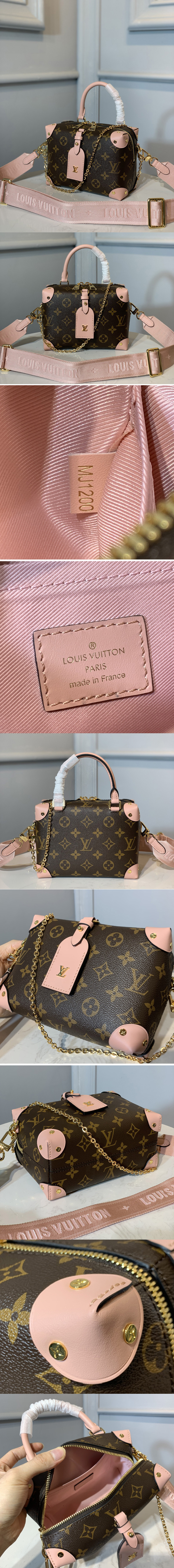 Replica Louis Vuitton M44683 LV petitie malle souple Bag in Monogram canvas With Pink