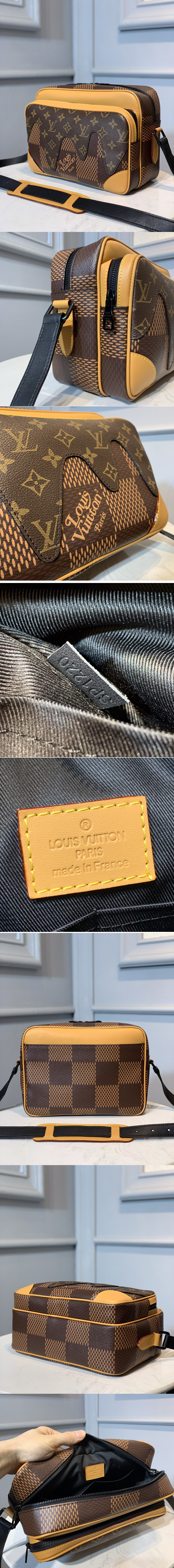 Replica Louis Vuitton M44757 LV Messenger bag in Monogram canvas and Damier Ebene Canvas