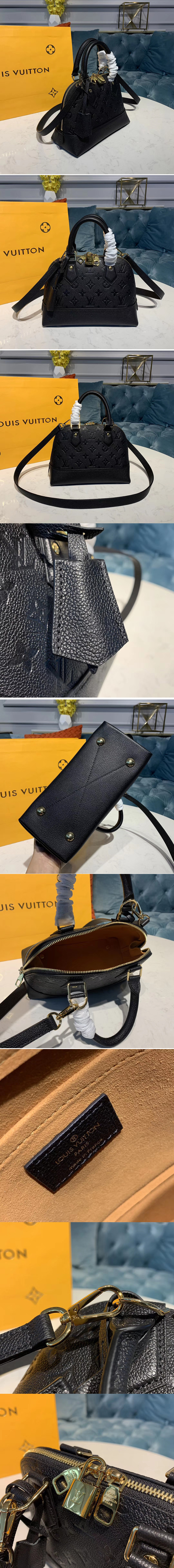 Replica Louis Vuitton M44829 LV Alma BB handbags Black Taurillon leather