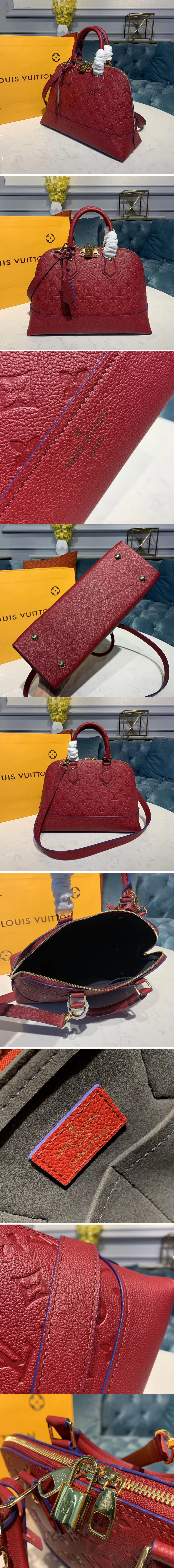 Replica Louis Vuitton M44832 LV Alma PM handbags Red Taurillon leather