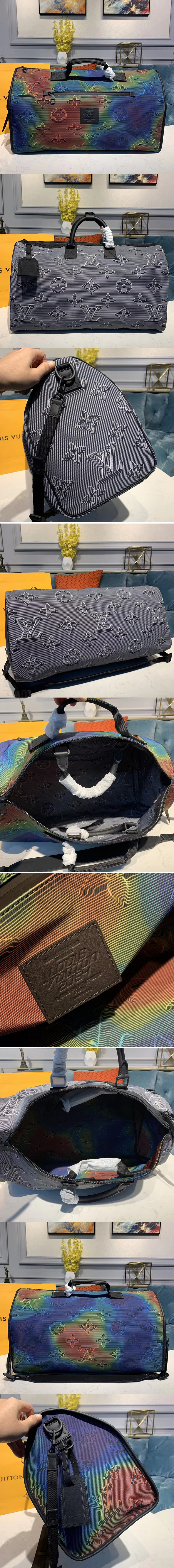 Replica Louis Vuitton M44939 Reversible Keepall Bandouliere 50 Bags Embossed Monogram And Rainbow Multicolor