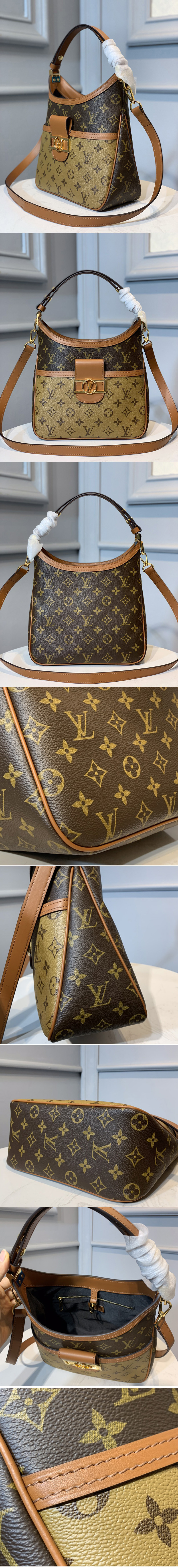 Replica Louis Vuitton M45194 LV Dauphine Hobo Bag in Monogram Canvas