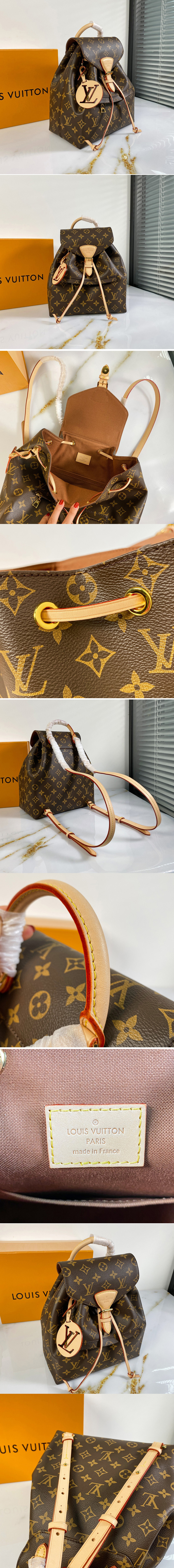 Replica Louis Vuitton M45501 LV Montsouris PM backpack In Monogram canvas and cowhide leather