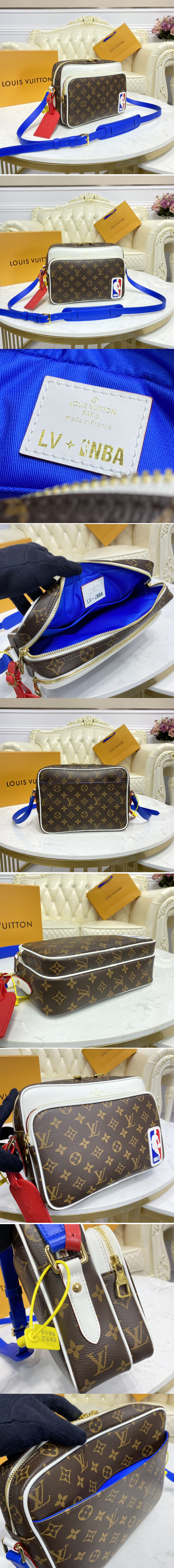 Replica Louis Vuitton M45584 LV LVxNBA Nil Messenger bag In Monogram coated canvas