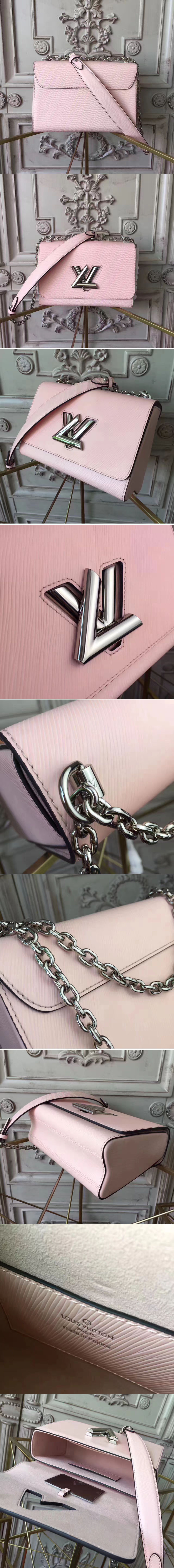 Replica Louis Vuitton M50282 Twist MM Epi Bags Pink