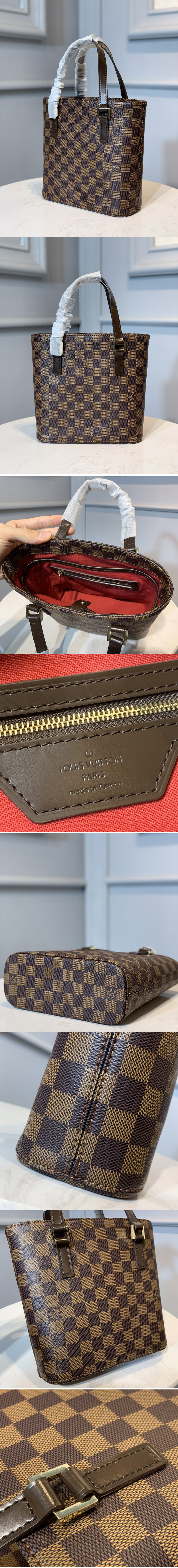 Replica Louis Vuitton N51172 LV tote Bag in Damier Ebene Canvas