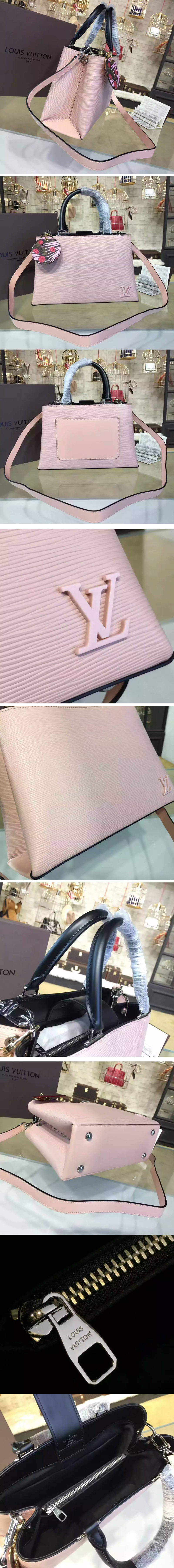 Replica Louis Vuitton M51323  Epi Leather  Kleber MM Bags Pink