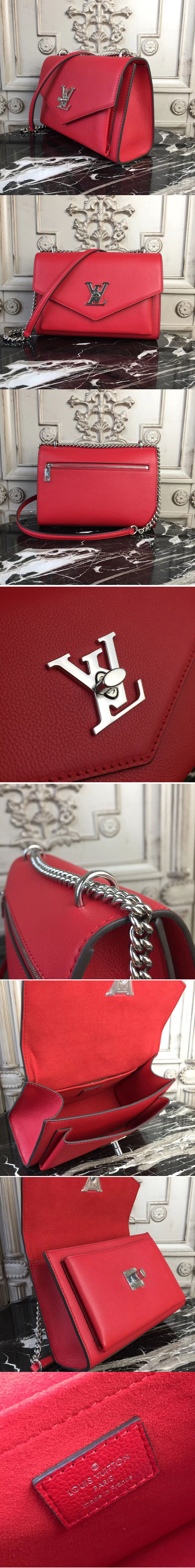 Replica Louis Vuitton M51419 Mylockme BB Lockme Calf Leather Bags Red