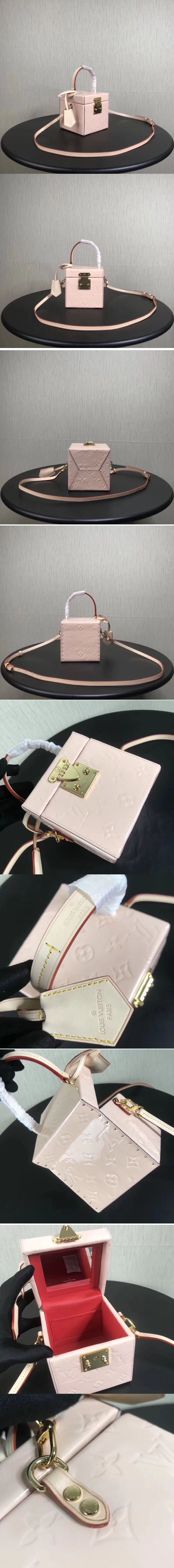 Replica Louis Vuitton M52464 LV Bleecker Box Monogram Vernis Pink