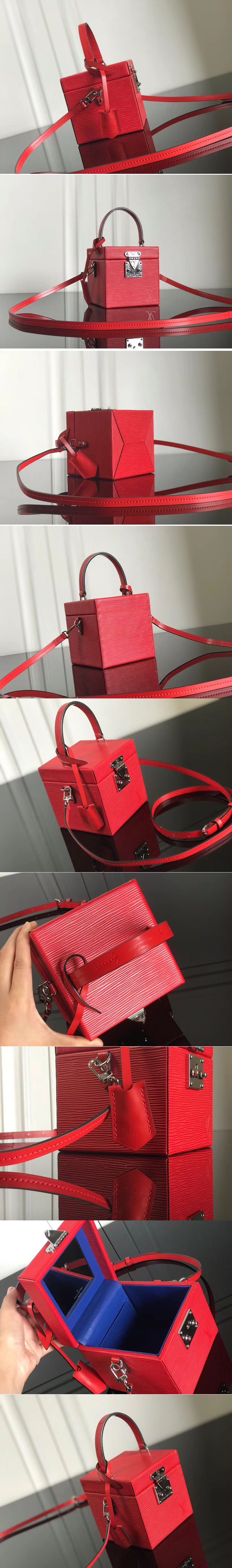 Replica Louis Vuitton M52466 LV Bleecker Box Epi Leather Bags Red