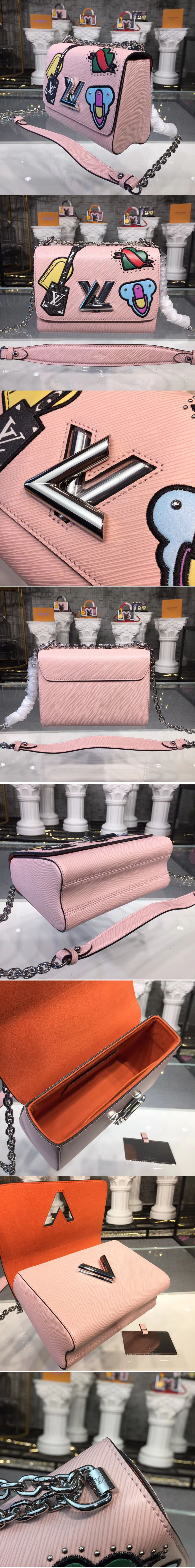 Replica Louis Vuitton M52487 LV Twist MM Epi Leather Bags Pink