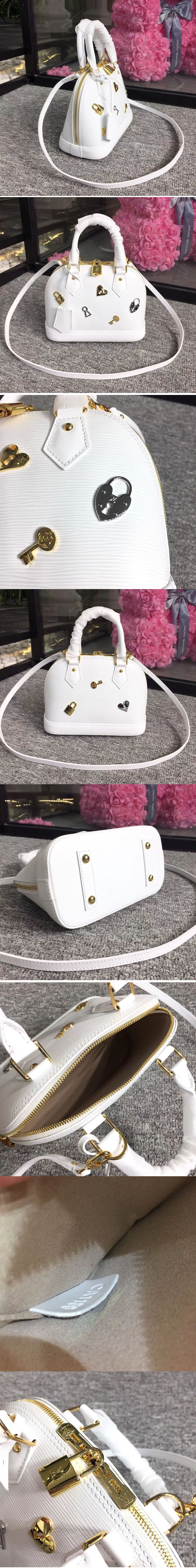 Replica Louis Vuitton M52885 Alma BB Bags Epi Leather White