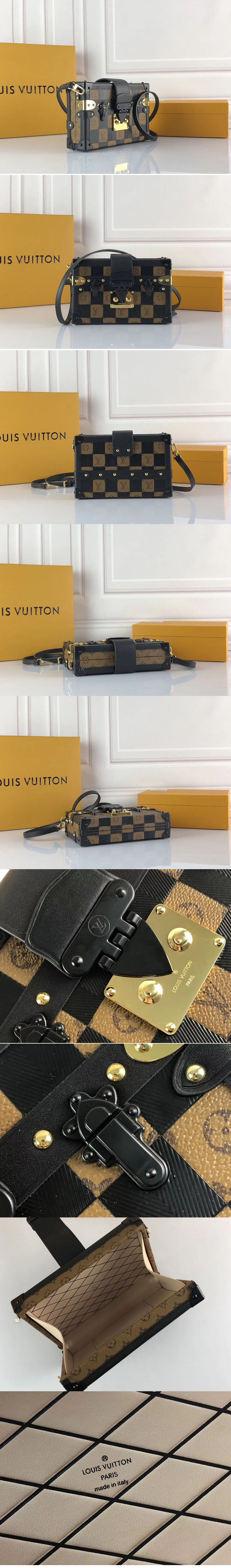 Replica Louis Vuitton M53253 LV Petite Malle Monogram Reverse canvas Black