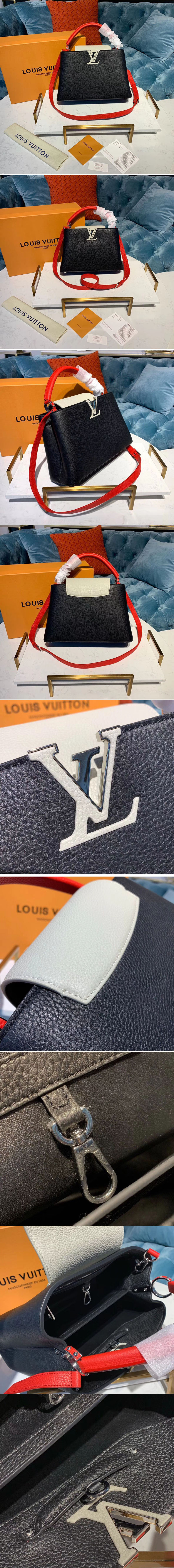 Replica Louis Vuitton M53678 LV Capucines PM Bags Black Taurillon leather