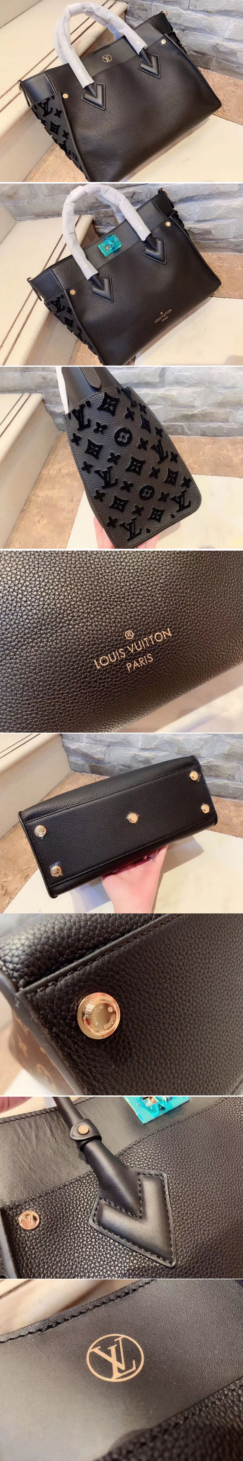 Replica Louis Vuitton M53826 LV On My Side Twist calfskin and Monogram tufting on Black Nappa Softy leather