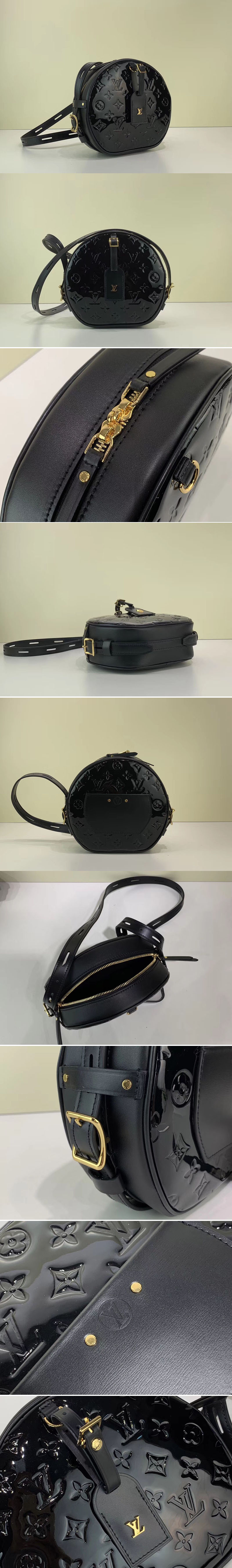 Replica Louis Vuitton M53999 LV Boite Chapeau Souple Bags Black Monogram Vernis Leather