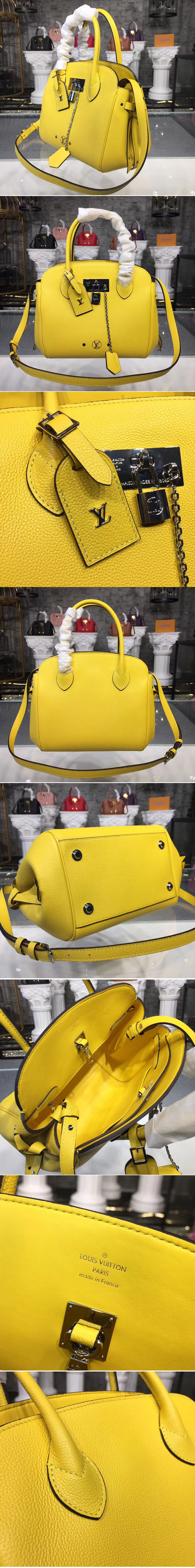 Replica Louis Vuitton M51446 LV Veau Nuage Leather Milla PM Bags Lemon