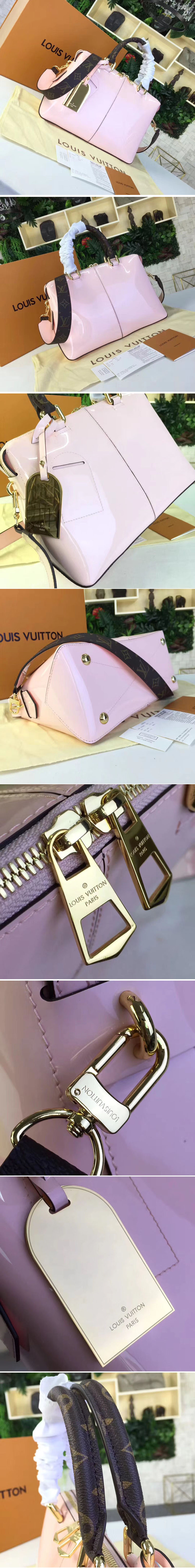 Replica Louis Vuitton M54639 Tote Miroir Patent Leather Bags Pink