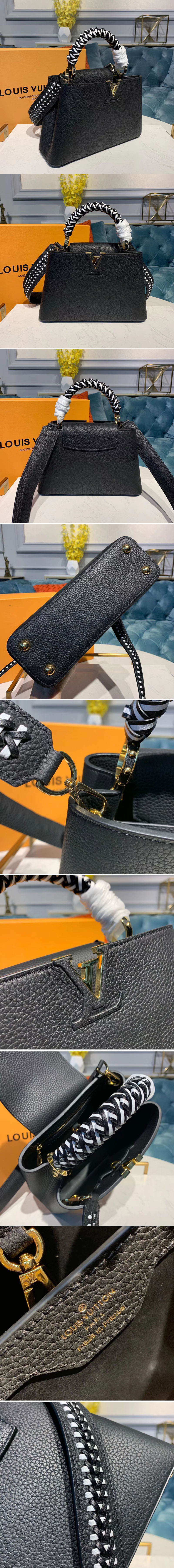 Replica Louis Vuitton M55236 LV Capucines BB Bags Black Taurillon Leather