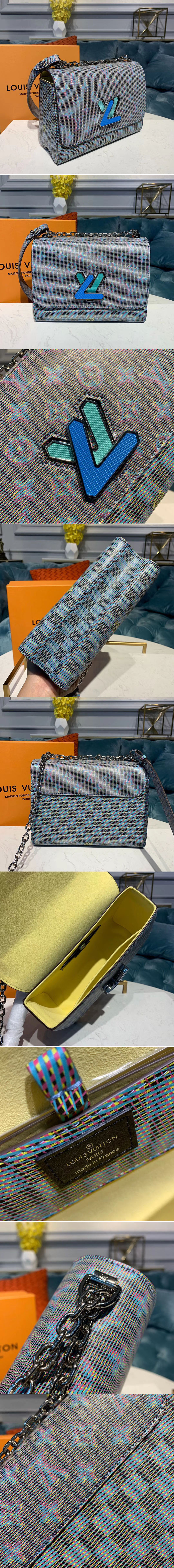 Replica Louis Vuitton M55480 LV Twist MM handbags Blue Monogram LV Pop