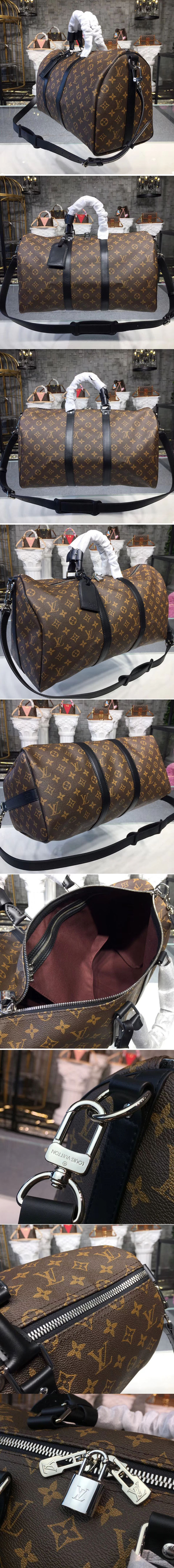 Replica Louis Vuitton M56711 LV Monogram Canvas Keepall Bandouliere 45 Bags