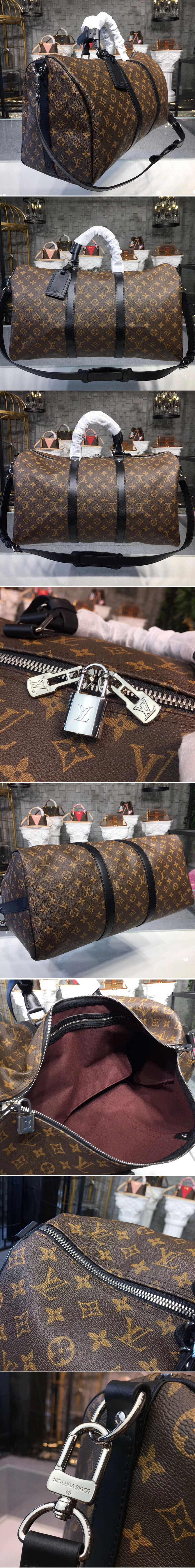 Replica Louis Vuitton M56714 LV Monogram Canvas Keepall Bandouliere 55 Bags