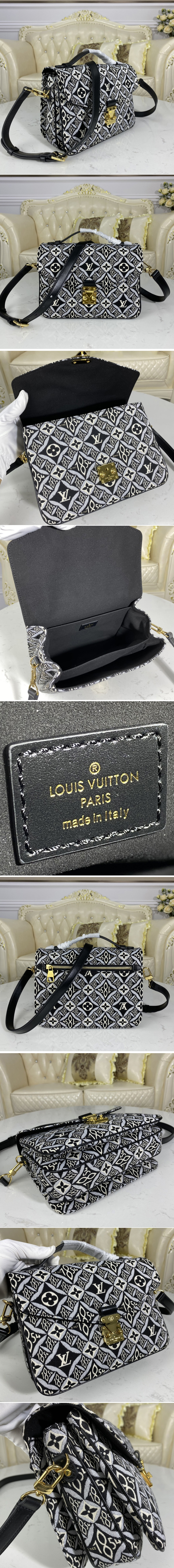 Replica Louis Vuitton M57272 LV Since 1854 Petite Malle handbag in Gray Jacquard Since 1854 textile