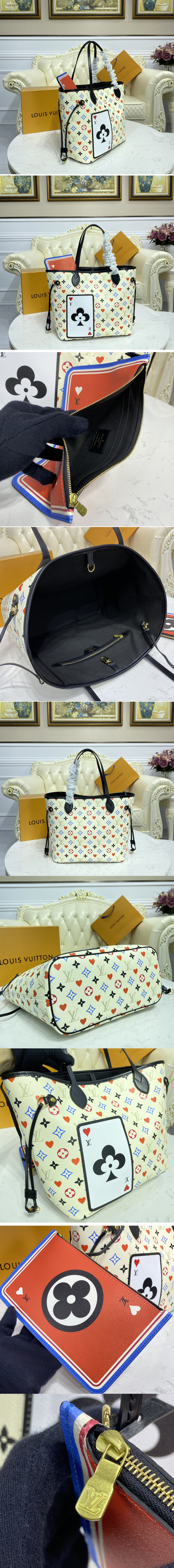 Replica Louis Vuitton M57462 LV Game On Neverfull MM tote Bag in White Transformed Game On Monogram canvas