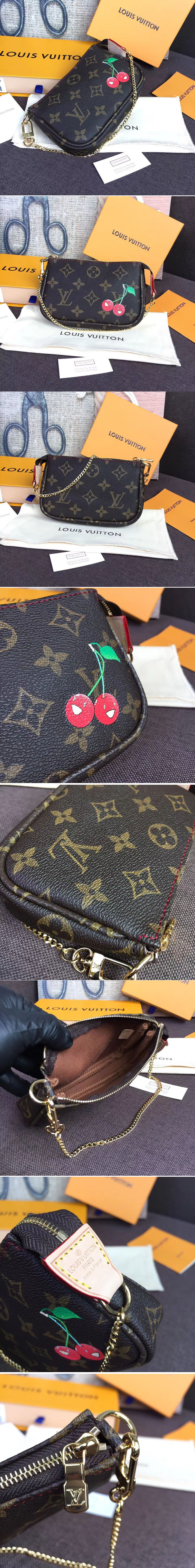 Replica Louis Vuitton M58009 Mini Pochette Accessoires Monogram Canvas With Cherry