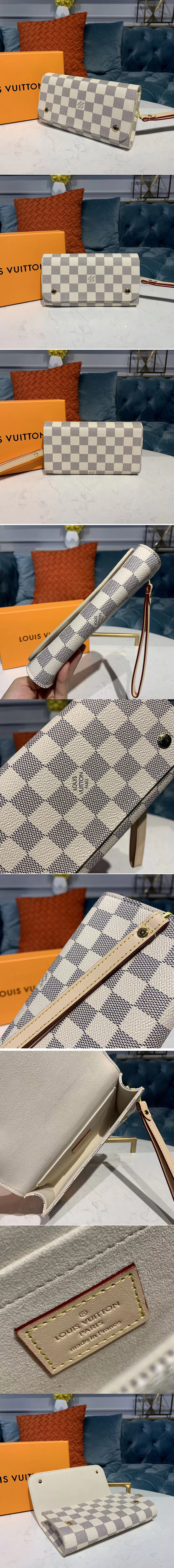 Replica Louis Vuitton N58080 LV Kasai Wallet Damier Azur Canvas