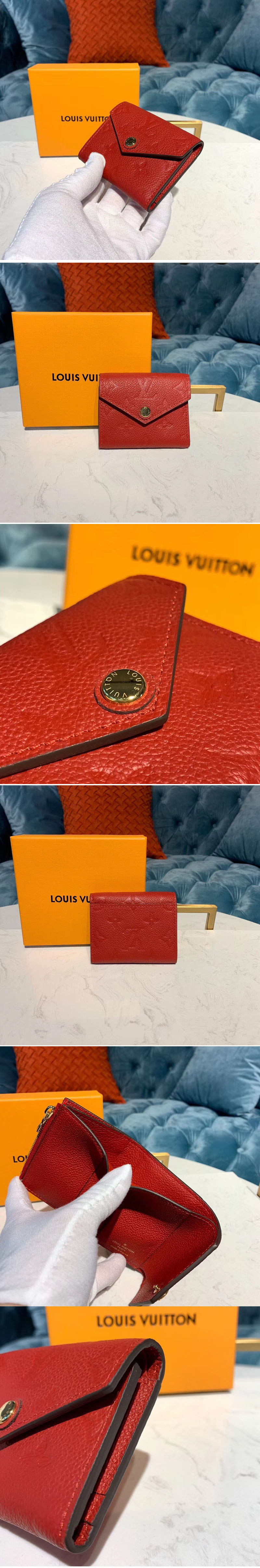 Replica Louis Vuitton M58879 LV Zoe Wallet Red Monogram Empreinte Leather