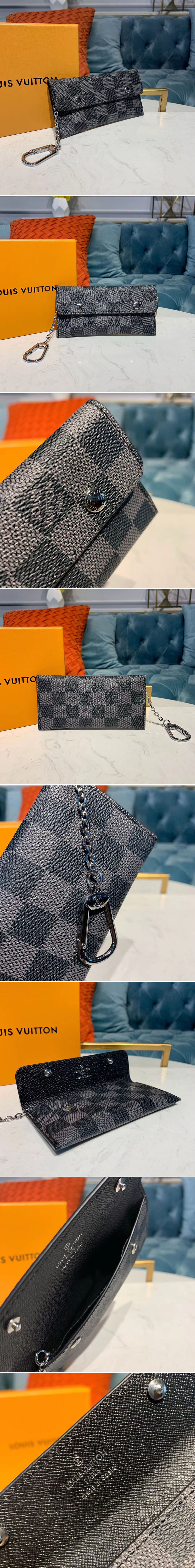 Replica Louis Vuitton M60029 LV Multicles Rabat Wallet Damier Graphite Canvas