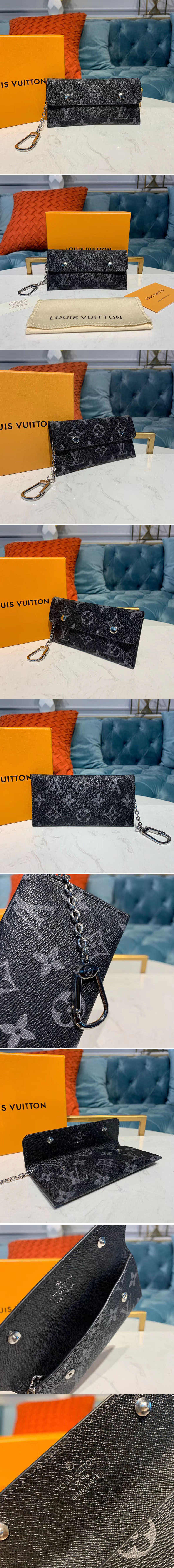 Replica Louis Vuitton M60029 LV Multicles Rabat Wallet Monogram Eclipse Canvas