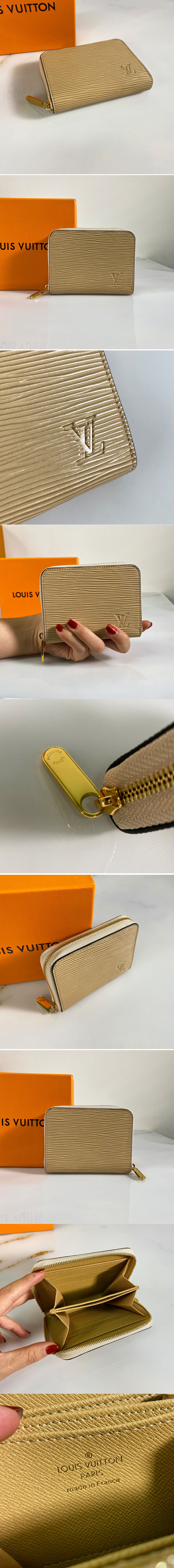 Replica Louis Vuitton M60152 LV Zippy coin purse in Beige Epi Leather