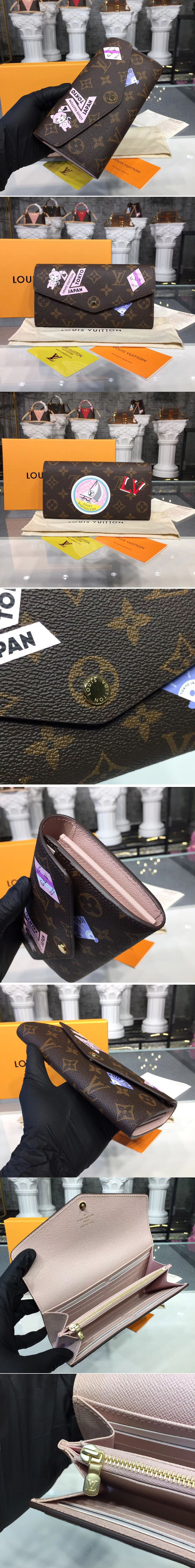 Replica Louis Vuitton M60531 LV Sarah Wallet MY LV World Tour Monogram Canvas Wallet