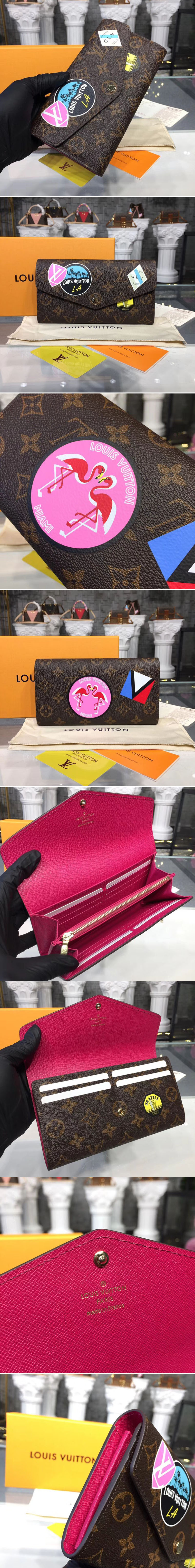 Replica Louis Vuitton M60531 LV Sarah Wallet MY LV World Tour Monogram Canvas Wallet