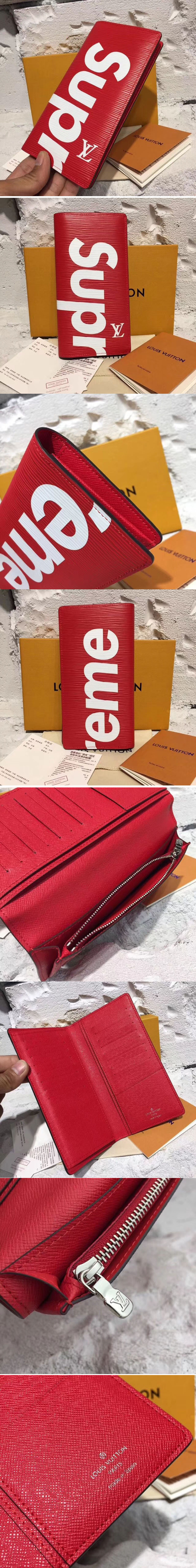 Replica Louis Vuitton M60622 Epi Leather Supreme X Brazza Wallet Red